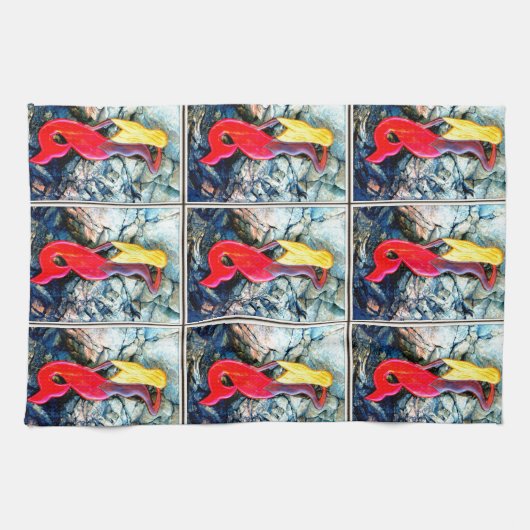 blonde zeemeermin in rood theedoek (Horizontaal)