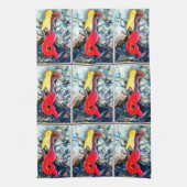 blonde zeemeermin in rood theedoek (Verticaal)