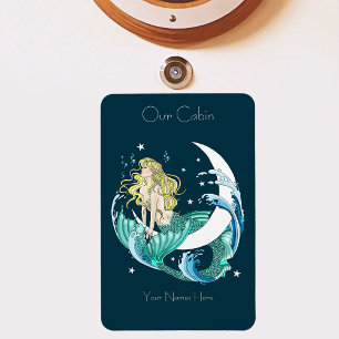Blonde Zeemeermin Maan Fantasy Art Deco Cruiseschi Magneet