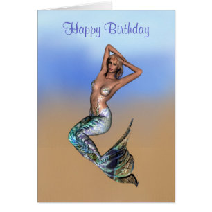  blonde zeemeermin op het strand