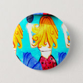 blonde zeemeermin ronde button 5,7 cm (Voorkant)