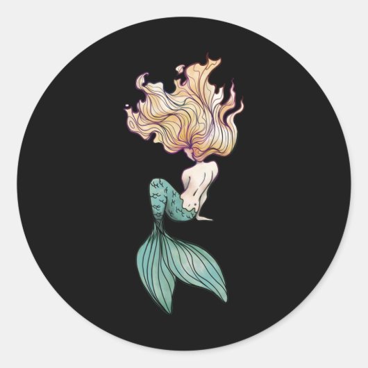 Blonde zeemeermin Sticker (Voorkant)