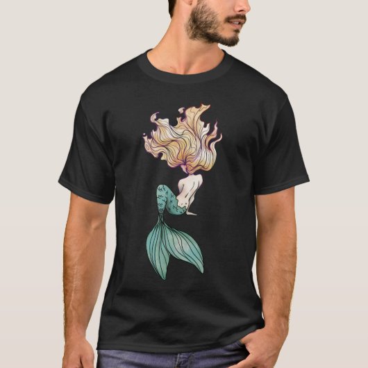 Blonde zeemeermin Sticker T-shirt (Voorkant)