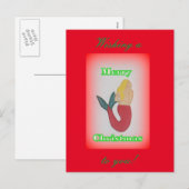 blonde zeemeermin wenst vrolijk kerstfeest feestdagenkaart (Voorkant / Achterkant)