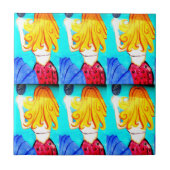 blonde zeemeerminnen tegel tegeltje (Voorkant)