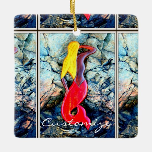 blonde zeemeervis keramisch ornament (Voorkant)
