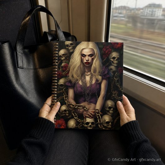 Blonde Zombie Meisje Gotische Planner met Schedels