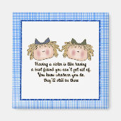 Blonde zusters magneet (Voorkant)