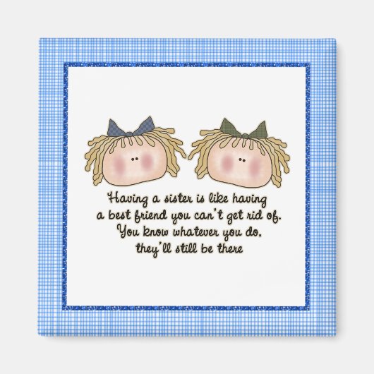 Blonde zusters magneet (Voorkant)