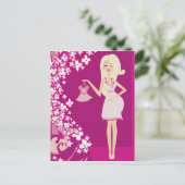 blonde zwangere vrouw briefkaart (Staand voorkant)