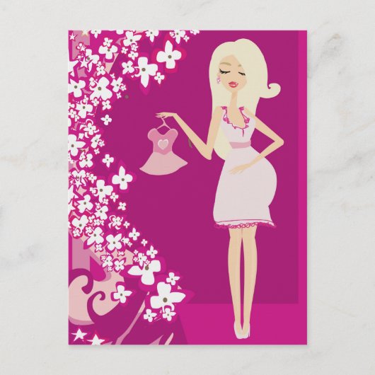 blonde zwangere vrouw briefkaart (Voorkant)