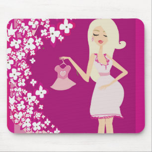 blonde zwangere vrouw muismat