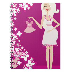blonde zwangere vrouw notitieboek