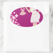 blonde zwangere vrouw ovale sticker (Tas)