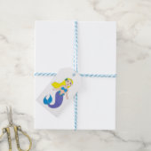Blonde zwemmermaid Birthday Party Splash Cadeaulabel (Met Touw)