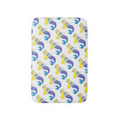 Blonde zwemmermaïd meisje Paarse tail Zee oceaan Badmat (Voorkant Verticaal)