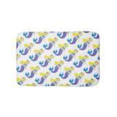 Blonde zwemmermaïd meisje Paarse tail Zee oceaan Badmat (Voorkant)