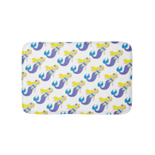 Blonde zwemmermaïd meisje Paarse tail Zee oceaan Badmat