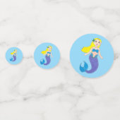 Blonde zwemmermaïd meisje Paarse tail Zee oceaan Confetti (Voorkanten)