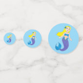 Blonde zwemmermaïd meisje Paarse tail Zee oceaan Confetti (Achterkanten)