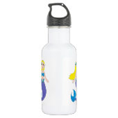 Blonde zwemmermaïd meisje Paarse tail Zee oceaan Waterfles (Achterkant)