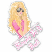 Blondes doen het het beste! Gepersonaliseerde teks Sticker (Voorkant)