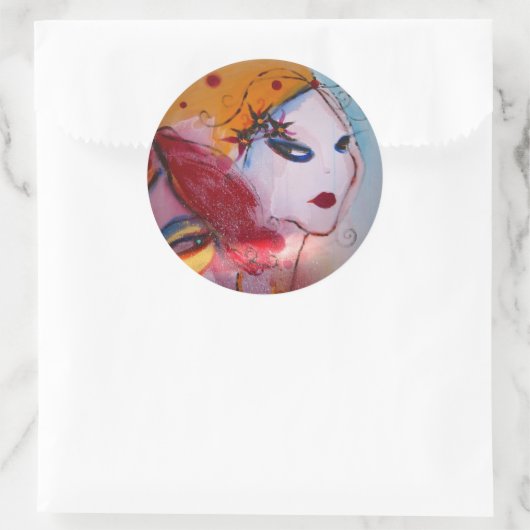 "Blondie & I" Ronde Sticker (Tas)