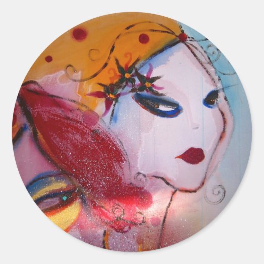 "Blondie & Ik" Ronde Sticker (Voorkant)