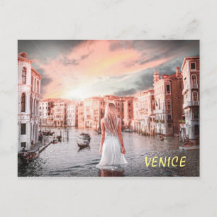 Blondie in Romantic Venetië Briefkaart