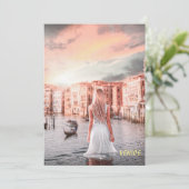 Blondie in Romantic Venetië Feestdagenkaart (Staand voorkant)