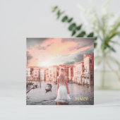 Blondie in Romantic Venetië Feestdagenkaart (Staand voorkant)