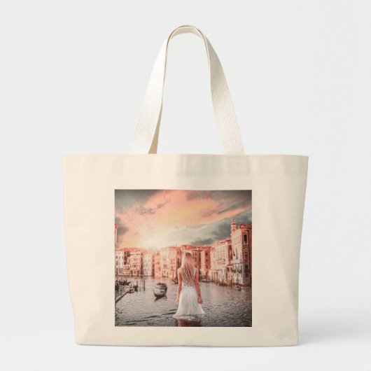 Blondie in Romantic Venetië Grote Tote Bag (Voorkant)