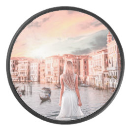 Blondie in Romantic Venetië Hockey Puck