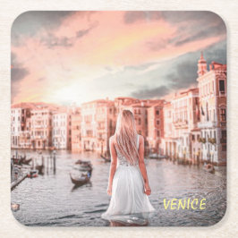 Blondie in Romantic Venetië Kartonnen Onderzetters
