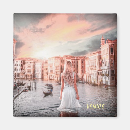 Blondie in Romantic Venetië Magneet (Voorkant)