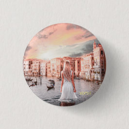 Blondie in Romantic Venetië Ronde Button 3,2 Cm