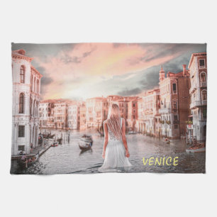 Blondie in Romantic Venetië Theedoek