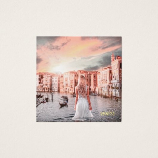 Blondie in Romantic Venetië Vierkante Visitekaartjes (Voorkant)