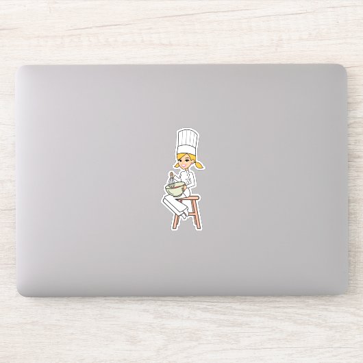 Blondine Baker Meisje Sticker (Computer)