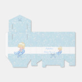 Blondine Boy Baby shower Blauw Schattige Baby Favo Bedankdoosjes (Uitgevouwen)
