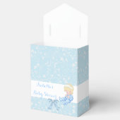 Blondine Boy Baby shower Blauw Schattige Baby Favo Bedankdoosjes (Geopend)