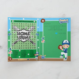 Blondine Boys Honkbal Woord Zoeken Gelukkige Verja Kaart