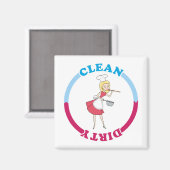 Blondine Clean Dirty Magnet voor vaatwasser (Voorkant / Achterkant)