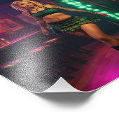 Blondine Dread Punk Meisje Parading in Dive Bar Foto Afdruk (Hoek)