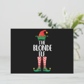 Blondine Elf Bijpassende Familie Kerstmis Partij E Kaart (Staand voorkant)