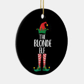 Blondine Elf Bijpassende Familie Kerstmis Partij E Keramisch Ornament (Rechts)