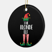 Blondine Elf Bijpassende Familie Kerstmis Partij E Keramisch Ornament (Links)