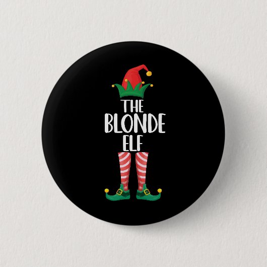 Blondine Elf Bijpassende Familie Kerstmis Partij E Ronde Button 5,7 Cm (Voorkant)