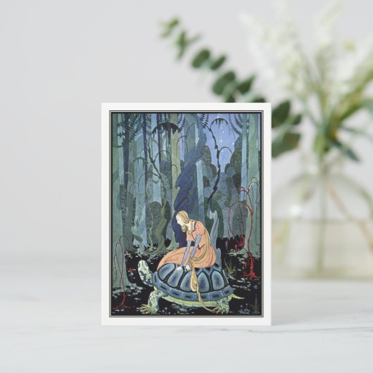 Blondine en de schildpad van Virginia Sterrett Briefkaart (Staand voorkant)