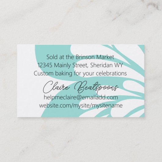 Blondine fee magische lepel bakken bakkerij gebak  visitekaartje (Achterkant)